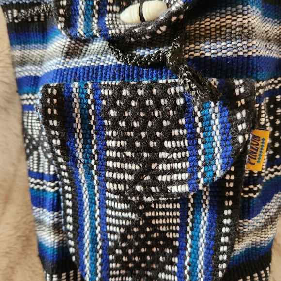 Pinzon Woven Boho Artesonias Mexico Aztec Drawstring Backpack - Picture 2 of 8